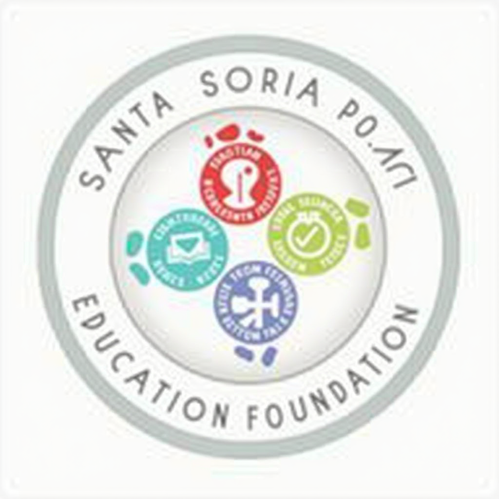 Santa Rosa Education Foundation logo featuring educational symbols and community connection imagery