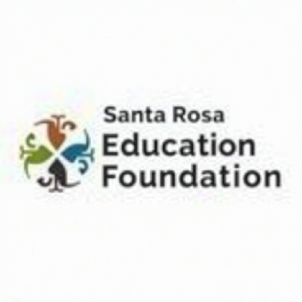 Santa Rosa Education Foundation logo featuring educational symbols and community connection imagery
